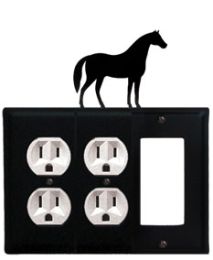 Horse - Double Outlet and Single GFI Cover