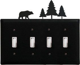 Bear/Pine - Quadruple Switch Cover