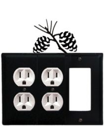 Pinecone - Double Outlet and Single GFI Cover