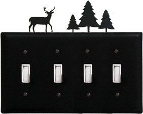 Deer & Pine - Quadruple Switch Cover