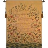 French Poem and Birds Belgian Wall Hanging