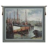 North Sea Harbour Belgian Tapestry Wall Art