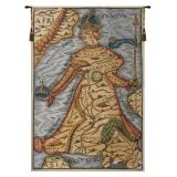 Ptolemaeus Map Belgian Tapestry Wall Art