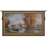 Riverside Flemish Village Belgian Tapestry Wall Art