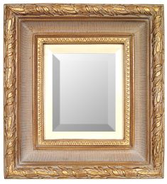 Large Ribbed Foliate Mirror (Size: 19X21AG)