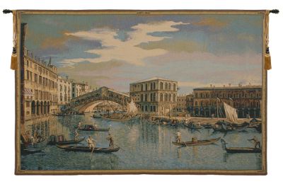 The Rialto Bridge Grand Canal  Italian Tapestry (Size: 38 x 54)