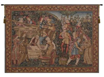 Grandes Vendanges  French Tapestry (Size: 59 x 83)