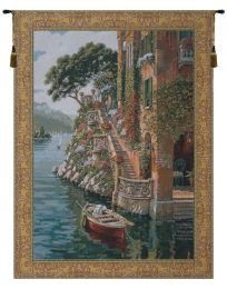 Lake Como Belgian Tapestry Wall Art (Size: 81 x 63)