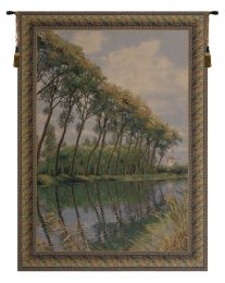 Canal in Flanders Mill Belgian Tapestry Wall Art (Size: 66 x 46)