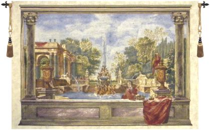 Italian Garden with Parrot Belgian Tapestry (Size: 54 x 77)