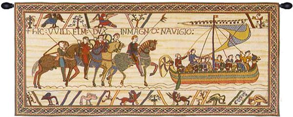 William Embarks With Border French Tapestry (Size: 36 x 80)