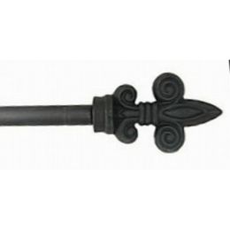 Black Fleur Finial Tapestry Rod (Size: 26 x 50 (WitTapestry))