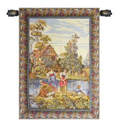 Washing by the Lake Vertical Italian Wall Hanging (Size: 45 x 34)