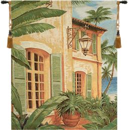 Tropical Villa Fine Art Tapestry (Size: 53 x 35)