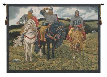 Knights the Bogatyrs Italian Tapestry (Size: 48 x 62)