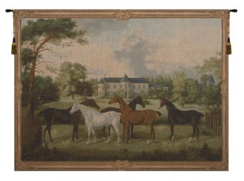 Five English Horses French Tapestry (Size: 58 x 78)