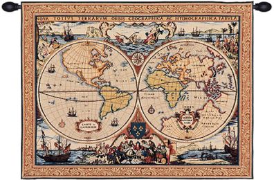 Maritime Map French Tapestry (Size: 35 x 45)