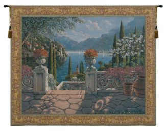 Italian Terrace Belgian Tapestry Wall Art (Size: 64 x 87)