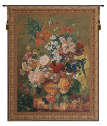 Terracotta Floral Bouquet Bright Belgian Tapestry Wall Art (Size: 64 x 50)