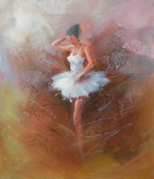 Ballerina Oil Painting (Size: 36 x 24 (Stretched Canvas Art))