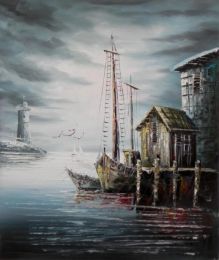 Heading To Port I Oil Painting (Size: 36 x 24 (Stretched ))