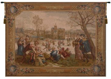 Les Patineurs I French Tapestry (Size: 58 x 78)