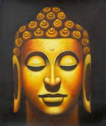 Bronze Buddha Oil Painting (Size: 36 x 24 (Stretched ))