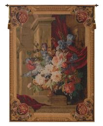 Bouquet Et Architecture Vertical French Tapestry (Size: 58 x 44)