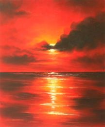 Sea of Fire Canvas Wall Art (Size: 36 x 24 (Stretched))