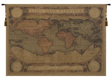 Antique Map European Tapestry (Size: 54 x 72 (Lined))