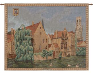 Brugges Riverside French Tapestry (Size: 29 x 30)