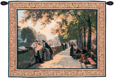 Bank of the River Seine I French Tapestry (Size: 32 x 39)