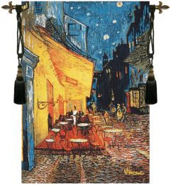 Cafe Terrace at Night by Van Gogh European Tapestry (Size: 55 x 39)