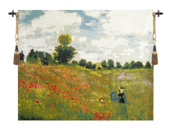 Poppies by Monet European Tapestry (Size: 27 x 34)