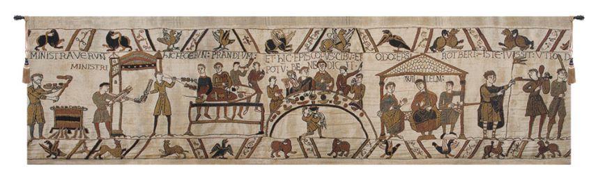 Bayeux Banquet Belgian Tapestry Wall Art (Size: 27 x 98)