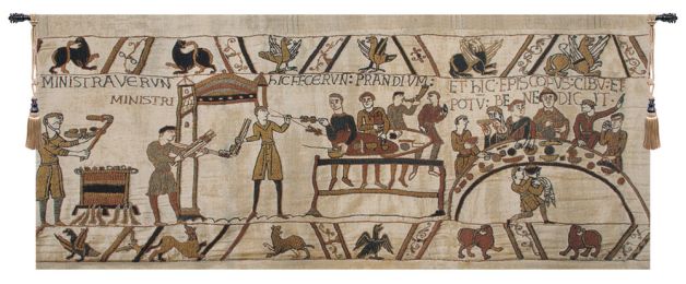 Bayeux Banquet II Belgian Tapestry Wall Art (Size: 36 x 85)