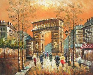 The Arc de Triomphe Canvas Wall Art (Size: 24 x 36 (Stretched))