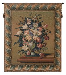 Breughel's Vase Green Belgian Tapestry Wall Art (Size: 58 x 47)