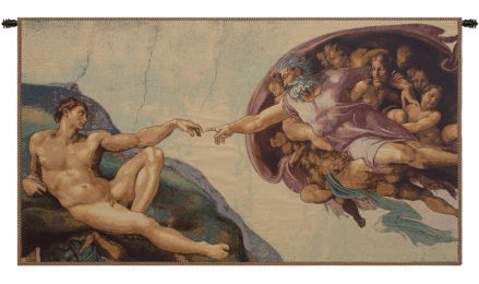 The Creation by Michelangelo Italian Tapestry (Size: 24 x 48)