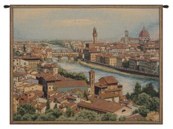 View of Florence and the Arno Italian Tapestry (Size: 36 x 54)