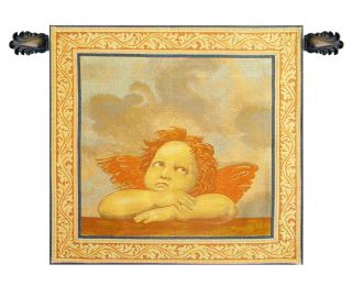 Raphael's Angel Right Panel Italian Wall Hanging (Size: 22 x 21 (W/ Border))