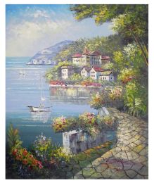 Europe Harbor Canvas Wall Art (Size: 36 x 24 (Stretched))