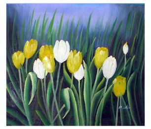 Budding Tulips Canvas Wall Art (Size: 24 x 36 (Stretched))