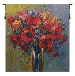 Coquilicots by Pejman Belgian Tapestry Wall Art (Size: 64 x 62)