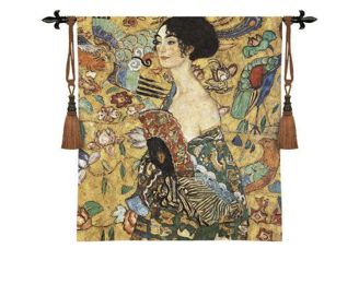 Klimt's Lady With Fan Tapestry Wall Art (Size: 53 x 53)