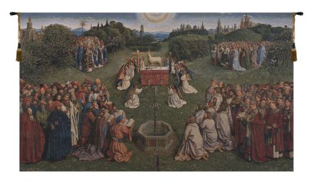 Adoration of the Mystic Lamb European Tapestry (Size: 32 x 57)