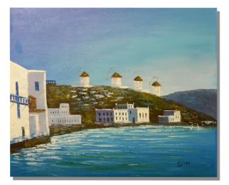 Windmills By the Sea Oil Painting (Size: 20 x 24 (Stretched))