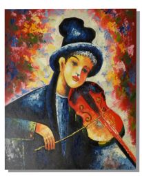 Violin Music Oil Painting (Size: 24 x 20 (Stretched))