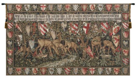 Verdure With Reindeer I European Tapestry (Size: 53 x 92)